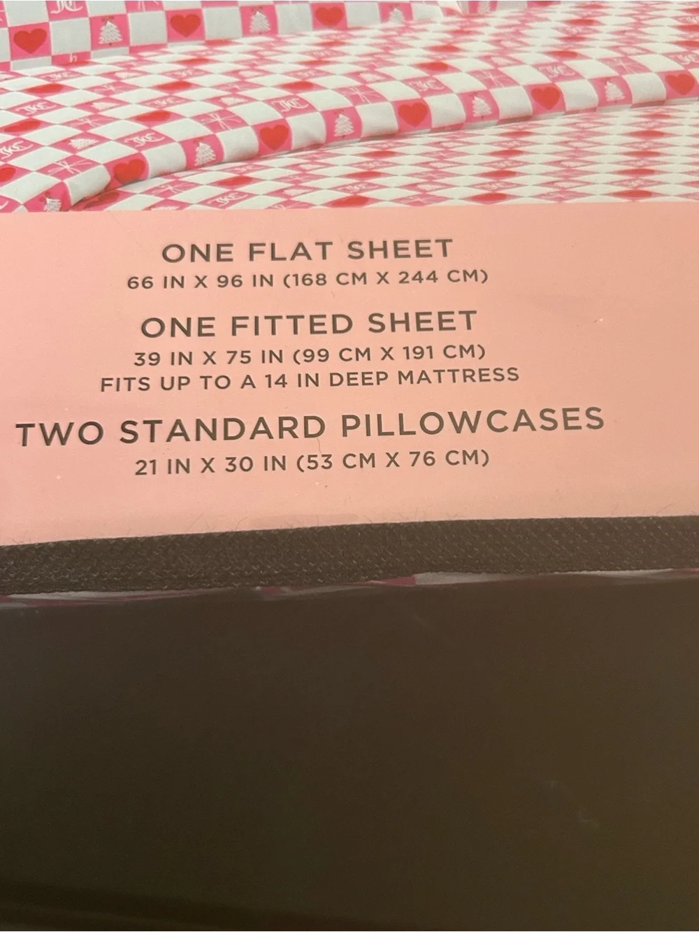 NEW Juicy Couture 4 Pc. Twin Size Christmas Sheet Set.
